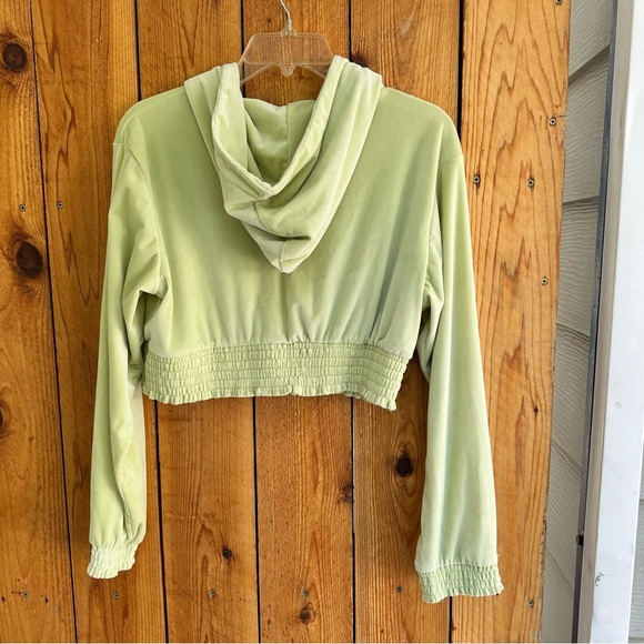 Y2K Vivre La Vie Cropped Zip Up Hooded Jacket NWOT - Picture 2 of 8